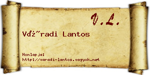Váradi Lantos névjegykártya